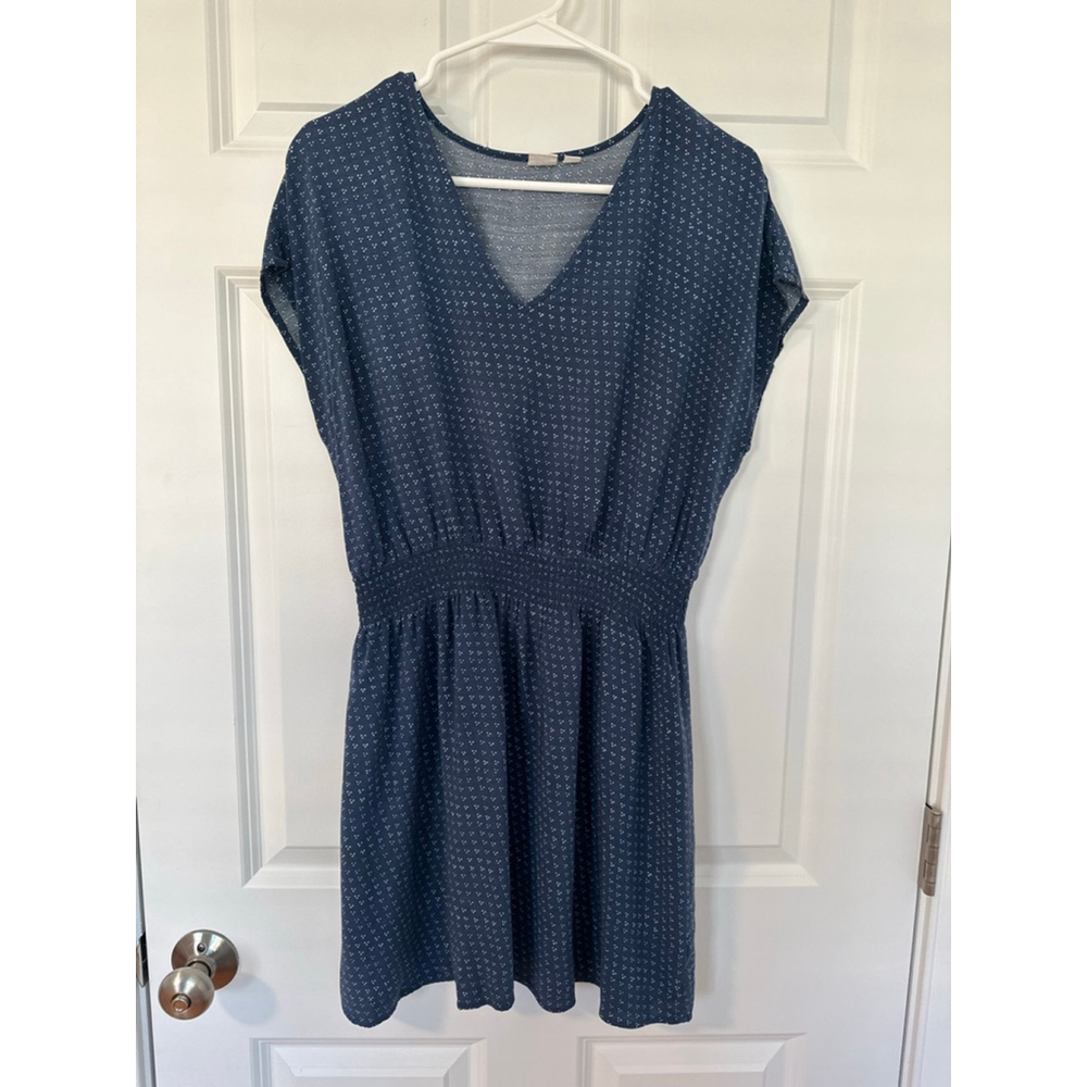Women's GAP Blue White Polka Dot Short Sleeve Mini Dress